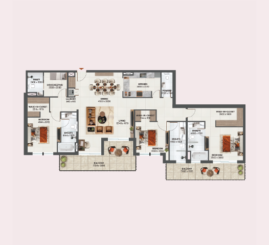 Sunvale 3.5 bedroom apartment floor plan